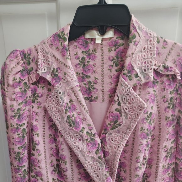 LoveShackFancy Pink Floral Mini Dress - Picture 7 of 13